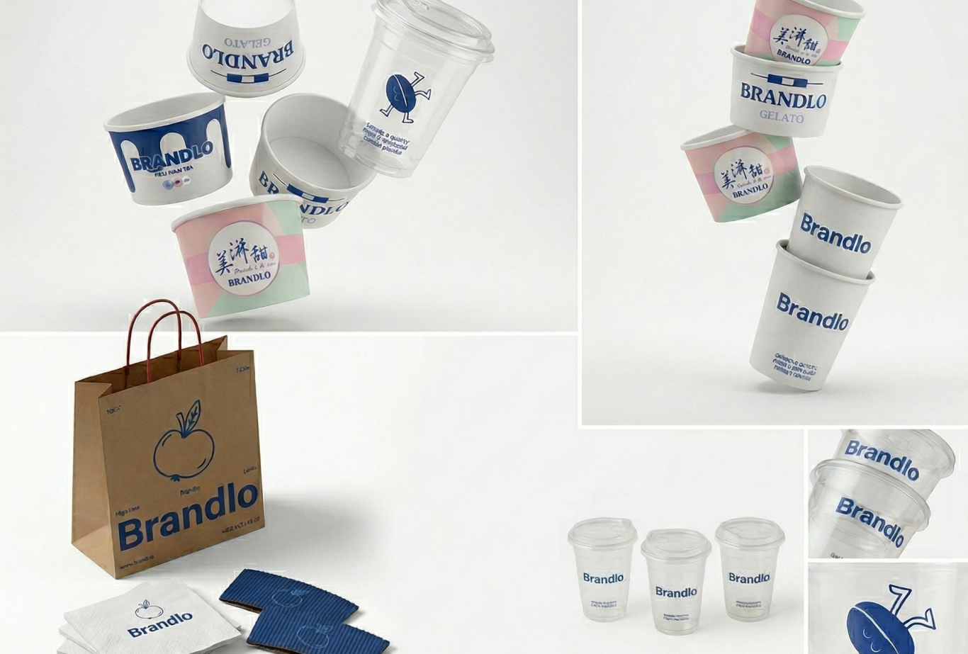 Technische Zeichnung und Skizze zur Gestaltung und Bemessung von individuell bedruckten Pappbechern.